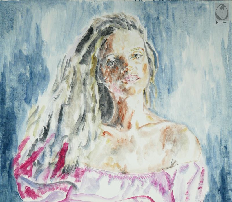 oil on paper - olio su carta di Piro